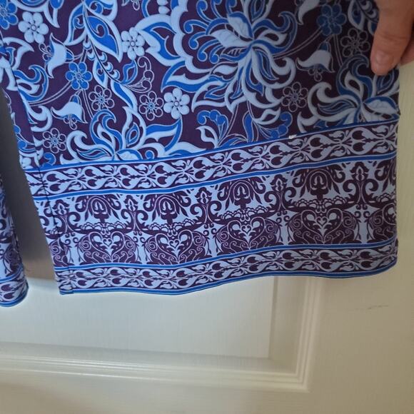 Magnolia Grace Sleeveless Retro Blue Purple Floral Paisley Jumpsuit, Size Small - Picture 3 of 8